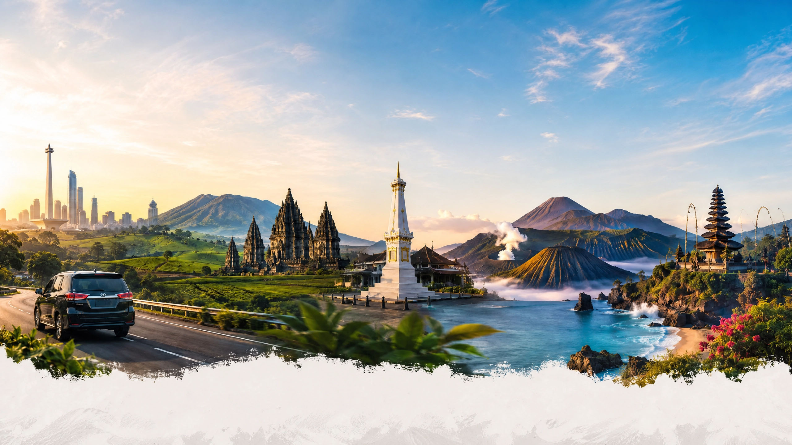 Road journey through Java toward Bali