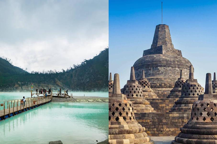 Kawah Putih and Borobudur